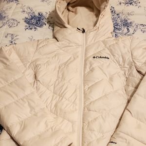 Columbia Heavenly Hooded Omni Heat Jacket Size L Color Chalk